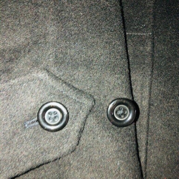 Halogen Womens Long Dress Coat Black Button Wool S - Picture 4 of 8